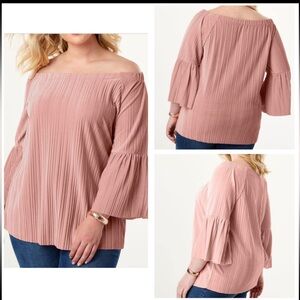 Women's Off-Shoulder Pink Top